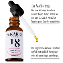 Laden Sie das Bild in den Galerie-Viewer, St. KARL&#39;S NUNS Coenzym Q10 100mg mit den Antioxidantien Vitamin D3 und Vitamin E, vegan, 50 ml