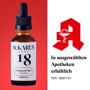 St. KARL'S NUNS Coenzym Q10 100mg mit den Antioxidantien Vitamin D3 und Vitamin E, vegan, 50 ml